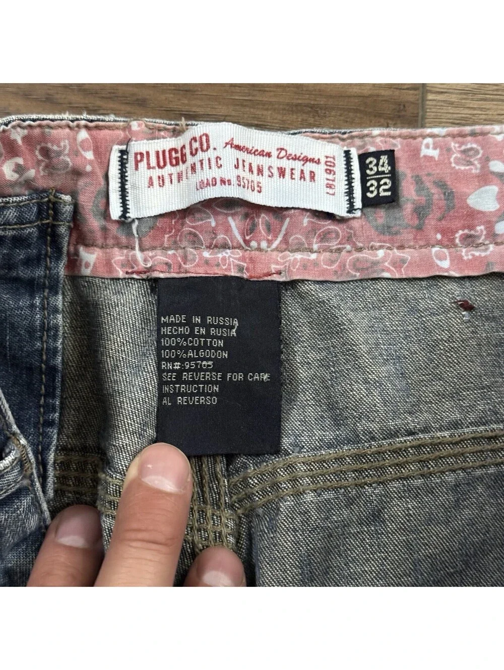 Vtg Plugg Co Baggy Skate Jeans Men 34x32 Blue Y2K Denim